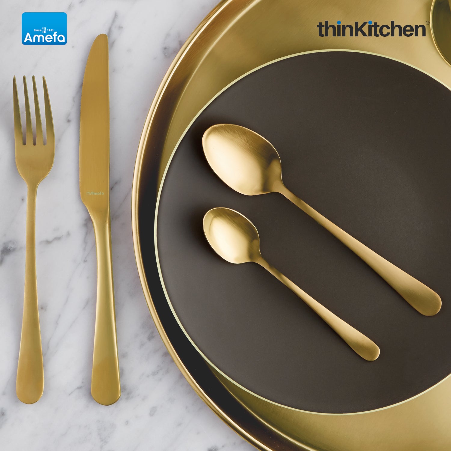 Buy Kitchen Cutlery Set, 24-pc in Gold from Amefa Austin