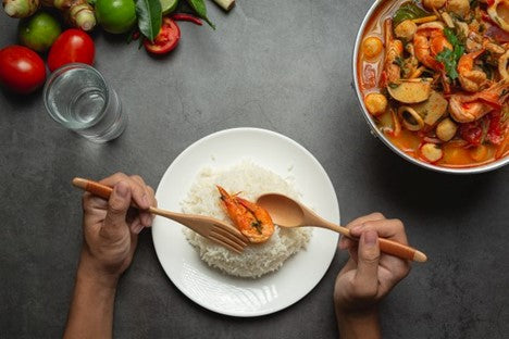 How to Eat Rice with Spoon and Fork