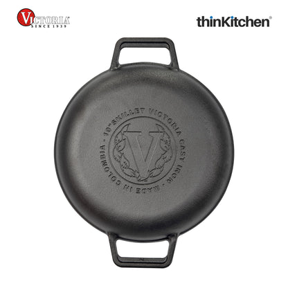 Victoria 10 in GRILL SKILLET DOUBLE HANDLE PRE-SEASONED