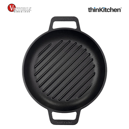 Victoria 10 in GRILL SKILLET DOUBLE HANDLE PRE-SEASONED