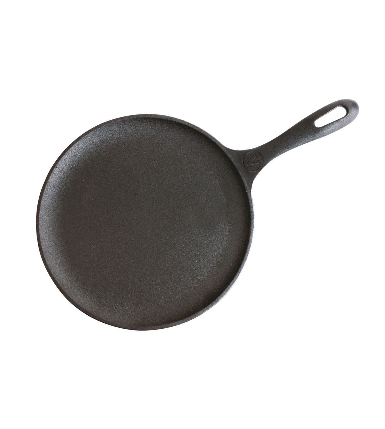 Victoria 10.5-Inch Cast Iron Comal Griddle Pan with a Long Handle, Preseasoned with Flaxseed Oil, Made in Colombia