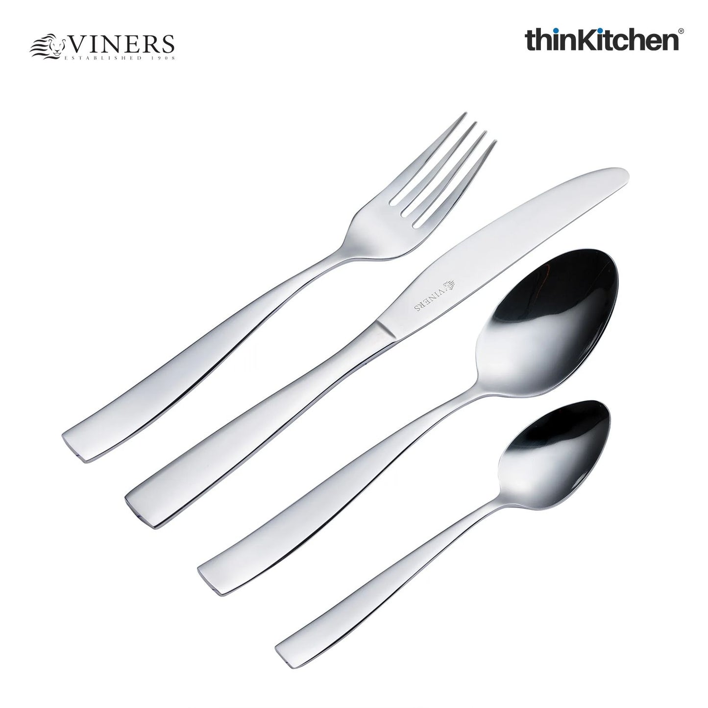 Viners Everyday Purity 16 Piece Cutlery Set with Gift Box, 18/0 Stainless Steel