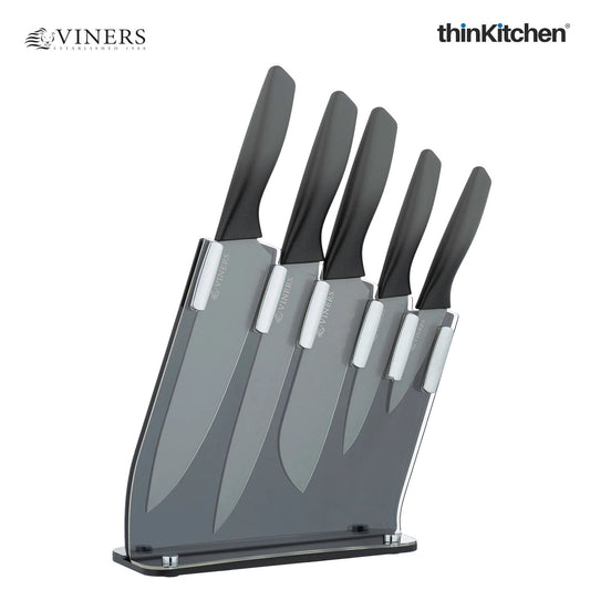 Viners Twilight 6 pc Knife Block Set;; Gift Box