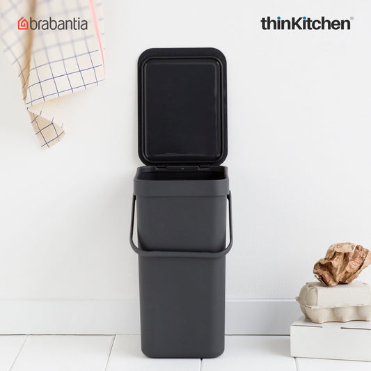 Brabantia Sort Go Waste Bin 12 Litre Dark Grey