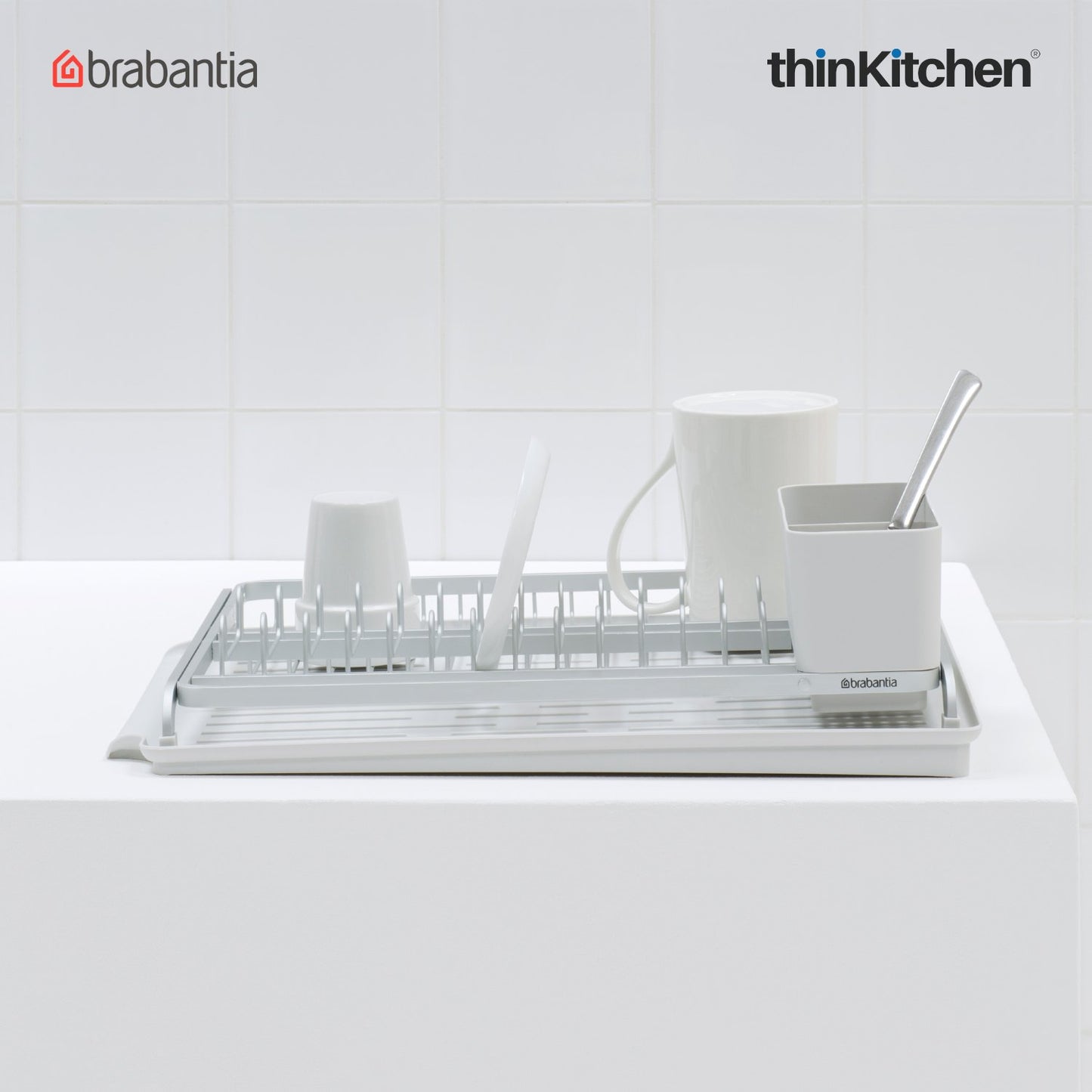 Brabantia Dish Washing Organising Dish Drying Rack Light Grey