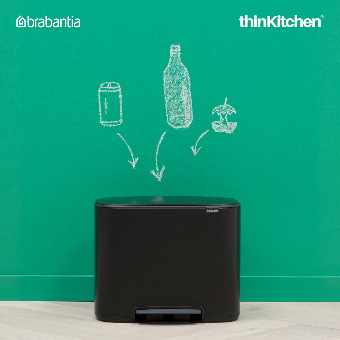 Brabantia Bo Pedal Bin 30 Litre Matt Black