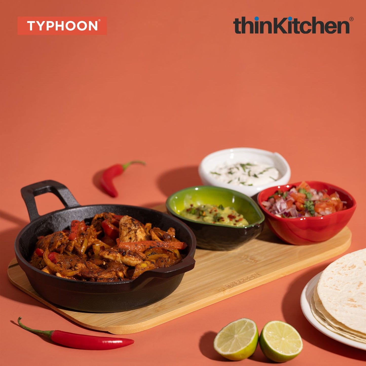 TYPHOON WORLD FOODS FAJITA SERVING SET 18CM IN GB