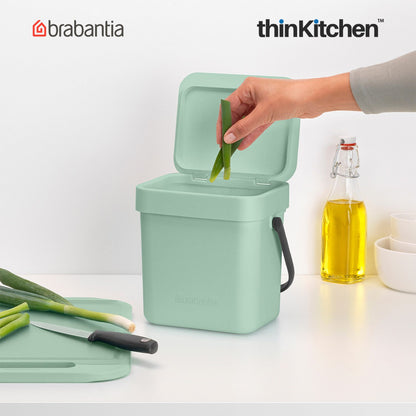 Brabantia Sort Go Waste Bin 3 Litre Jade Green