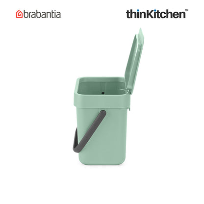 Brabantia Sort Go Waste Bin 3 Litre Jade Green