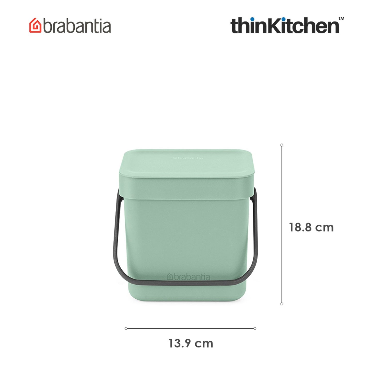 Brabantia Sort Go Waste Bin 3 Litre Jade Green