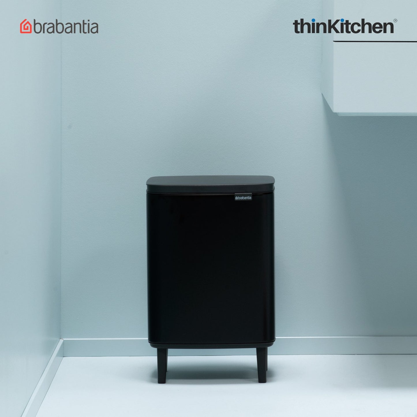 Brabantia Bo Waste Bin Hi 12 Litre Matt Black