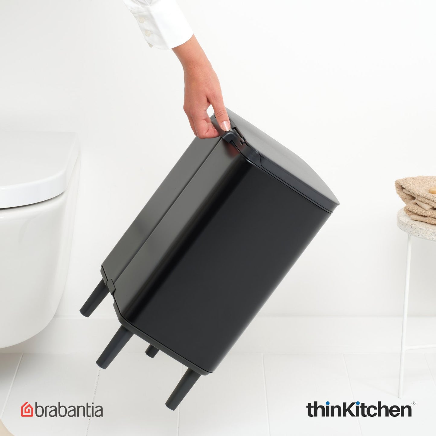 Brabantia Bo Waste Bin Hi 12 Litre Matt Black