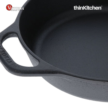 Victoria 10-Inch Cast Iron Skillet, Pre-Seasoned Cast-Iron Frying Pan with Long Handle, Made in Colombia