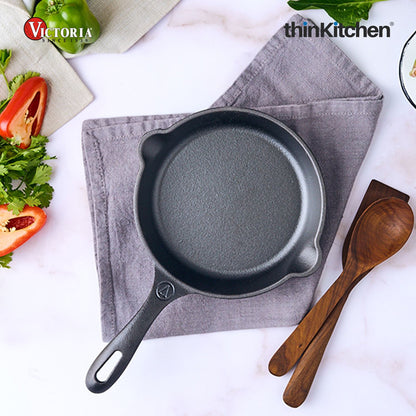 Victoria 6.5 Inch Mini Cast Iron Skillet. Small Frying Pan,Seasoned with 100% Kosher Certified Non-GMO Flaxseed Oil (SKL-206)