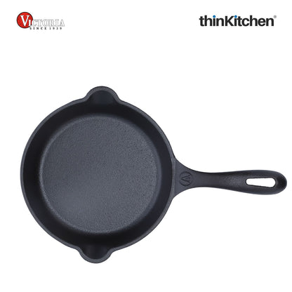 Victoria 6.5 Inch Mini Cast Iron Skillet. Small Frying Pan,Seasoned with 100% Kosher Certified Non-GMO Flaxseed Oil (SKL-206)