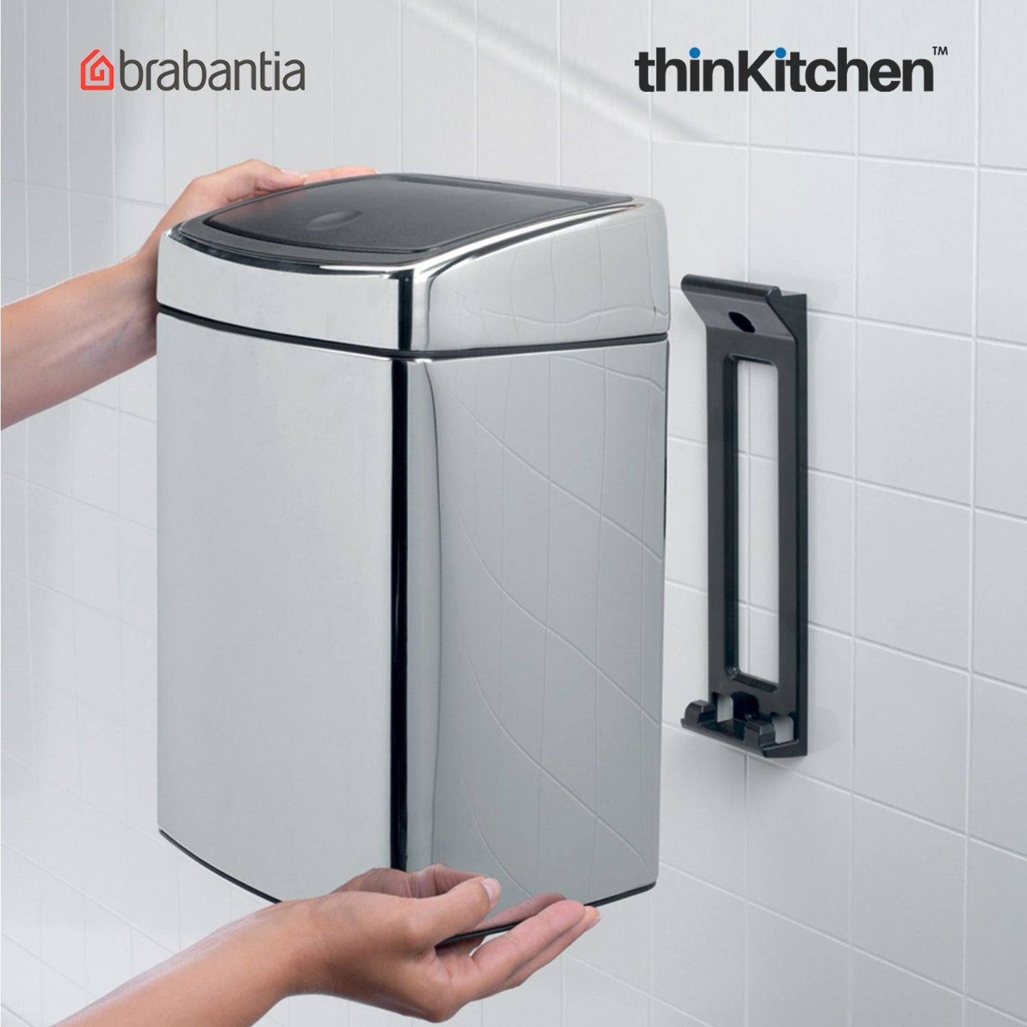 Brabantia Rectangular Touch Bin 10 Litre Brilliant Steel