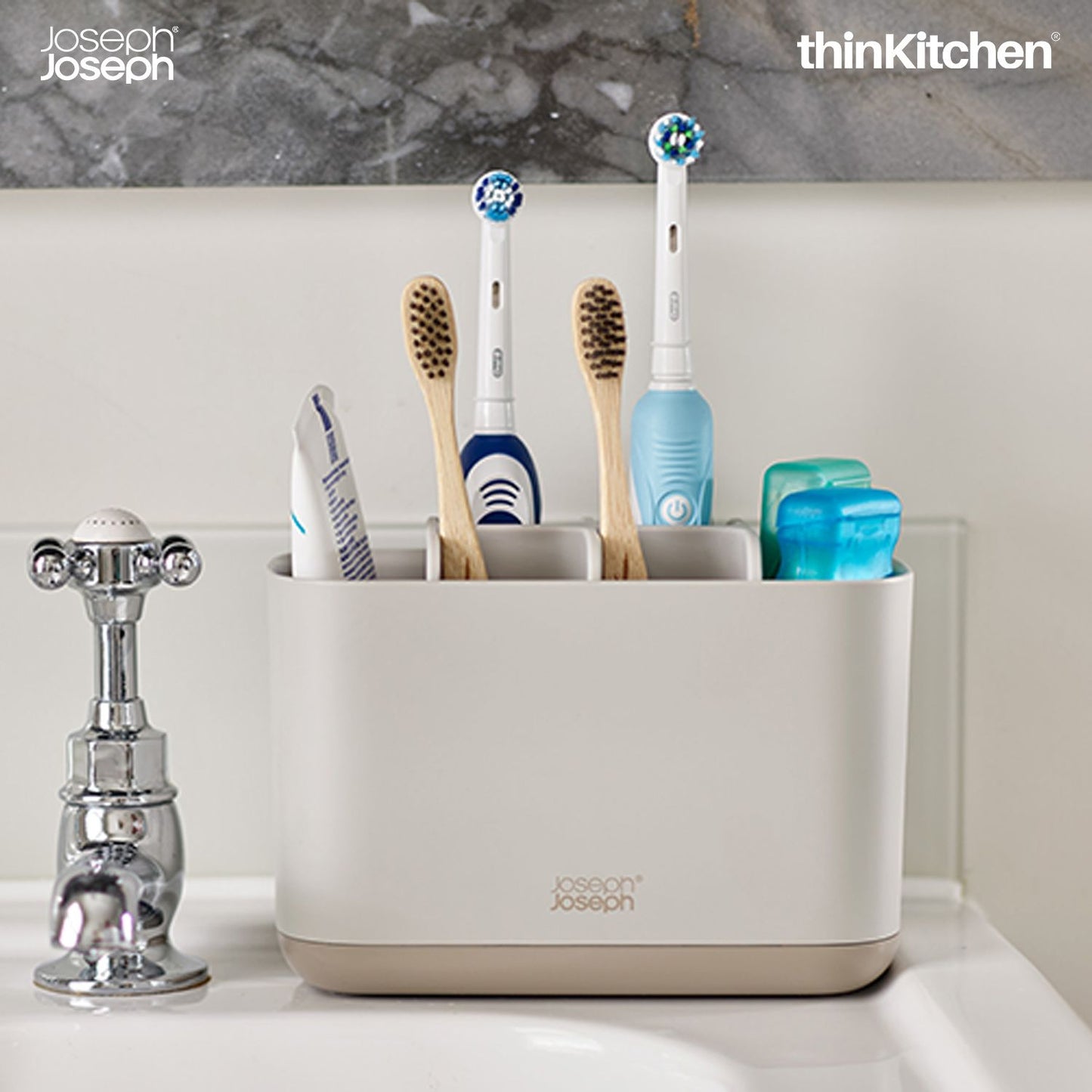 Joseph Joseph EasyStore Matt Finish Large Toothbrush Caddy