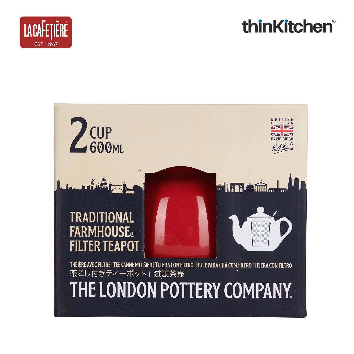 London Pottery Farmhouse Teapot 2 Cup Red