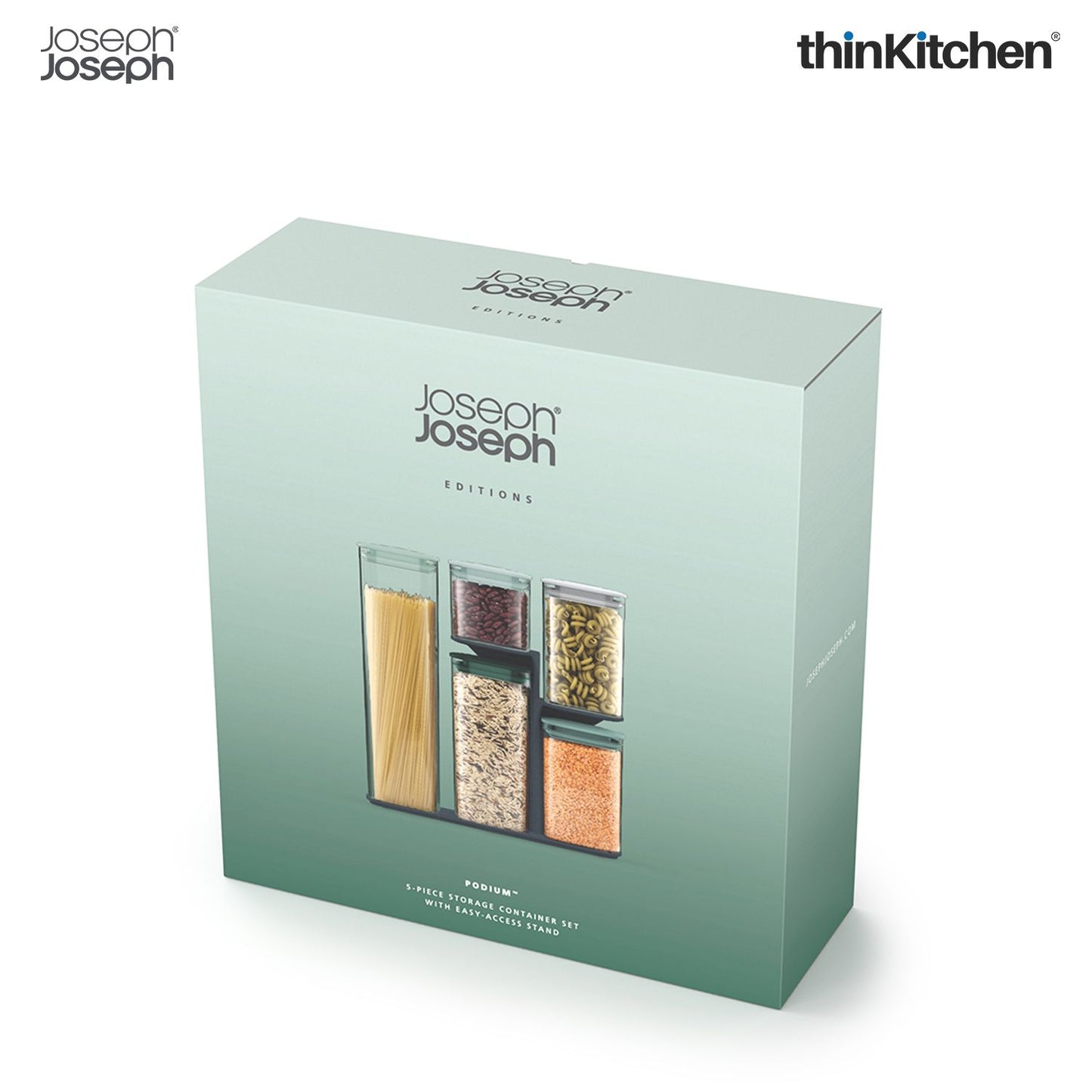 Joseph Joseph Podium™ 5-piece storage container set - Editions (Sage)