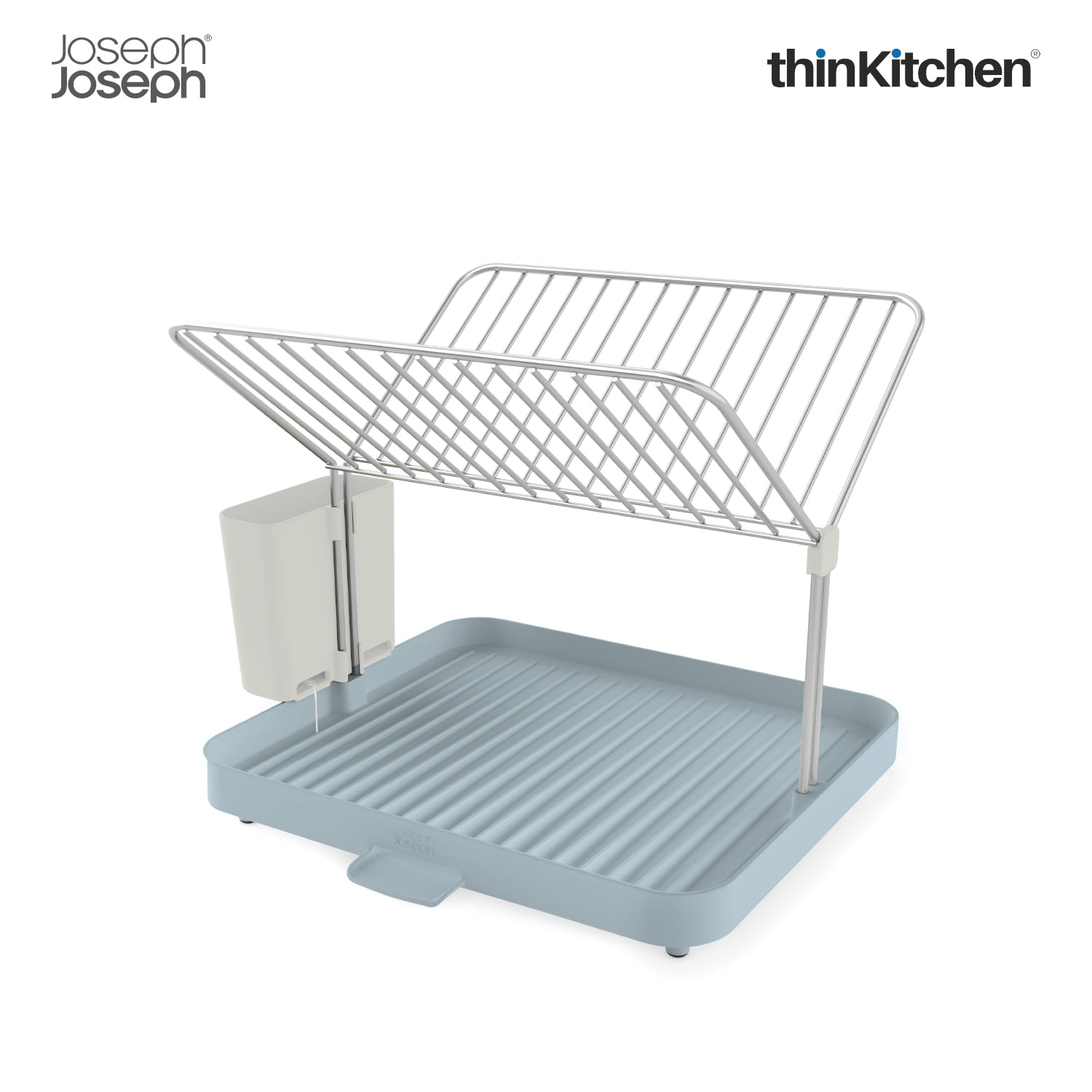 Joseph Joseph Y-rack Dish Rack and Drainboard Set with Cutlery Organizer  Drainer Drying Tray Large for Kitchen, White