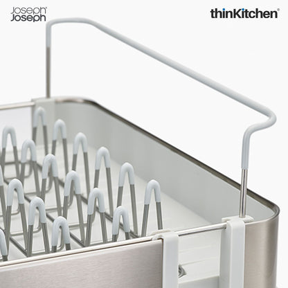 Joseph Joseph Extend™ Steel Expandable dish rack with draining spout -  Stone