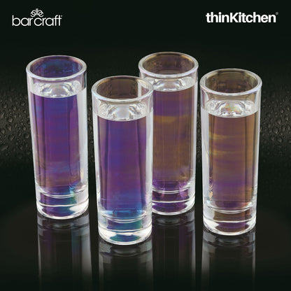 Barcraft Iridescent Tall Shot Glasses Set Of 4 60ml