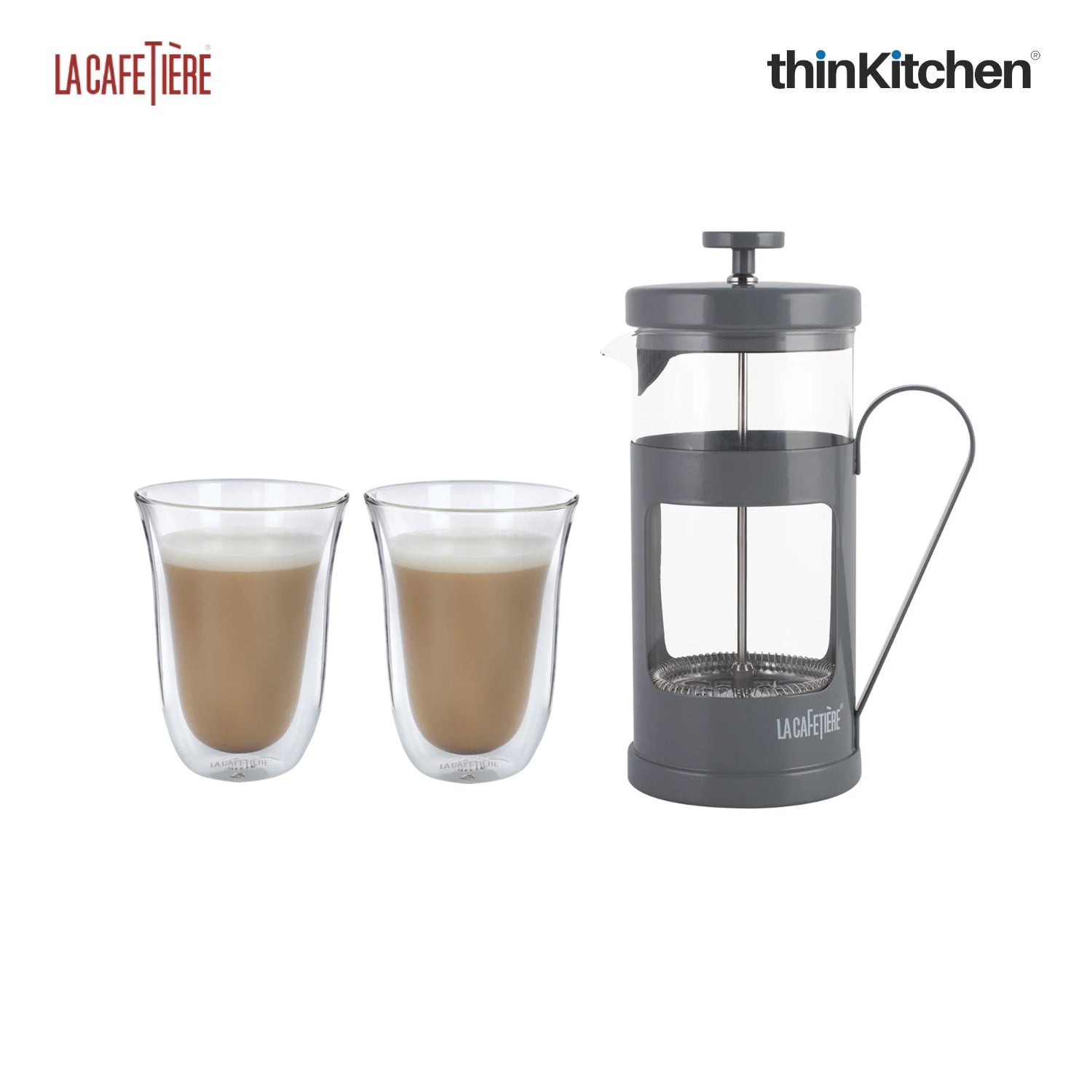 La Cafetiere Double Walled Glass Cappuccino Cups - set 2 pcs