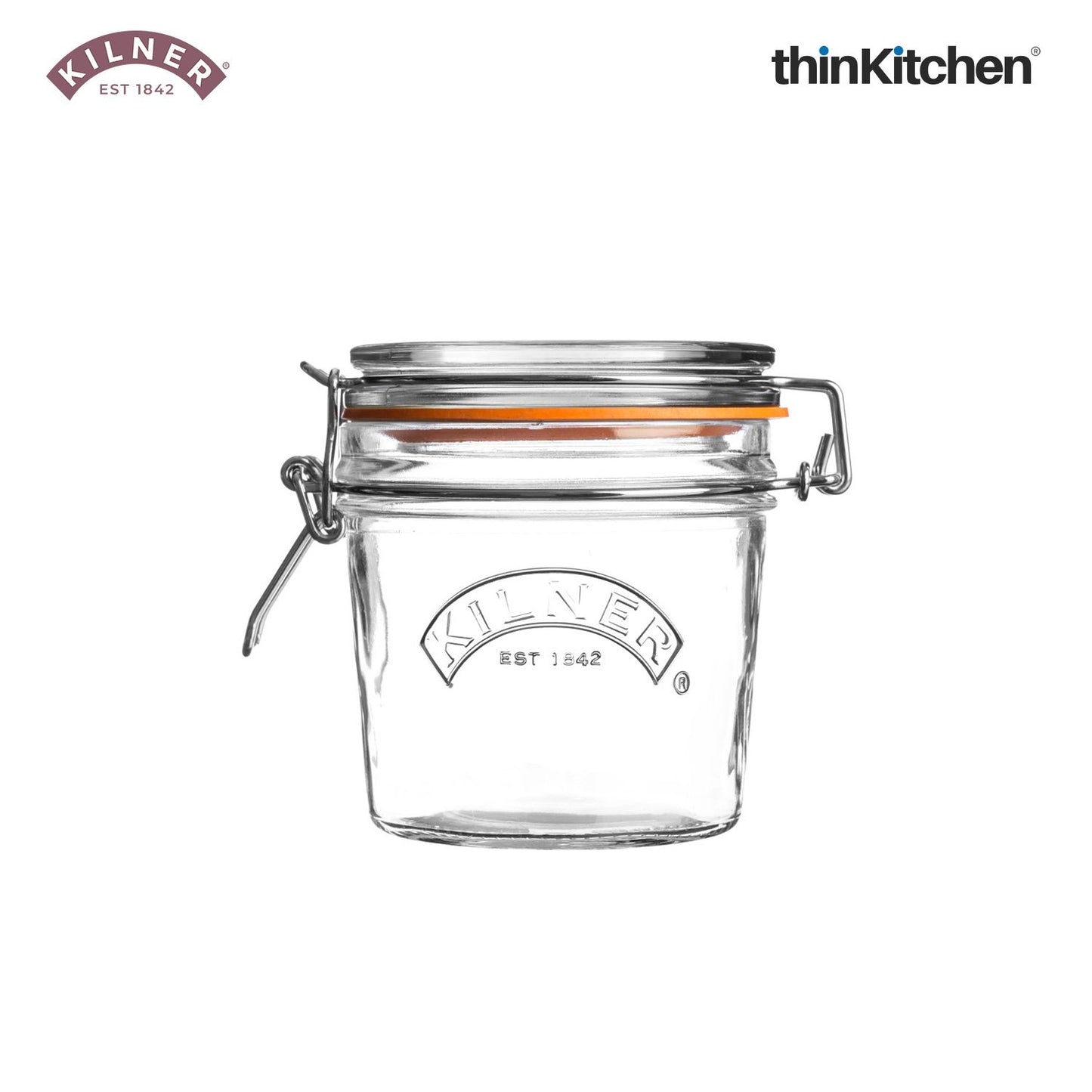 Kilner Set of 4 Clip Top Round Jar, 350ml