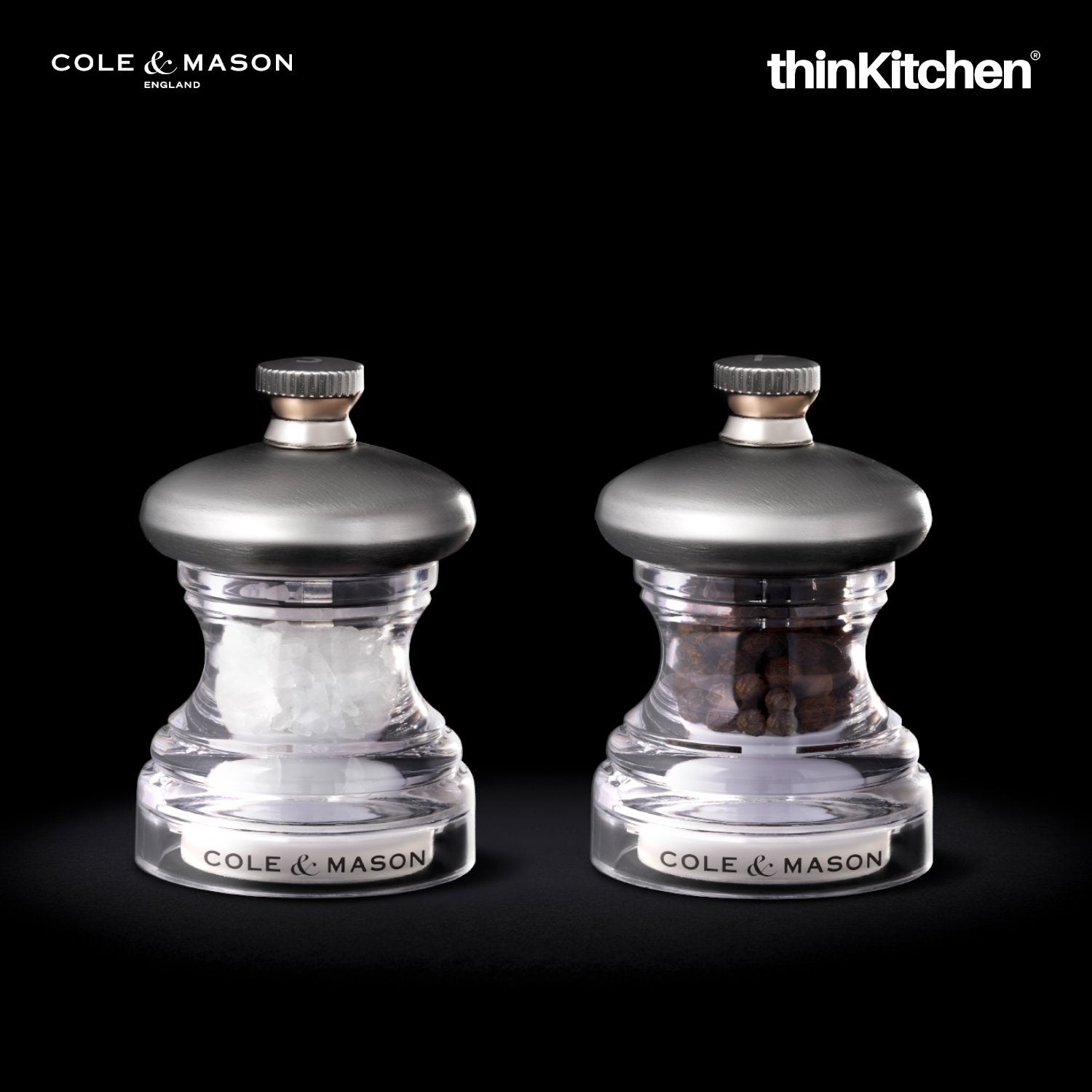 Cole & Mason Button Salt & Pepper Mill Set 6.5cm