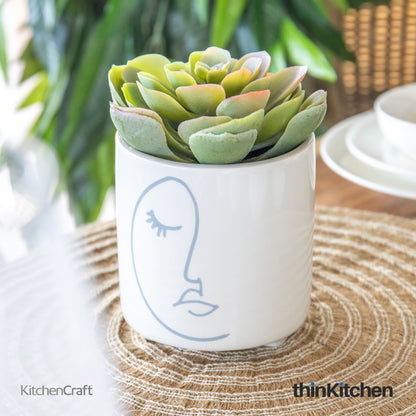 Kitchencraft Mini Planter With Abstract Face Design