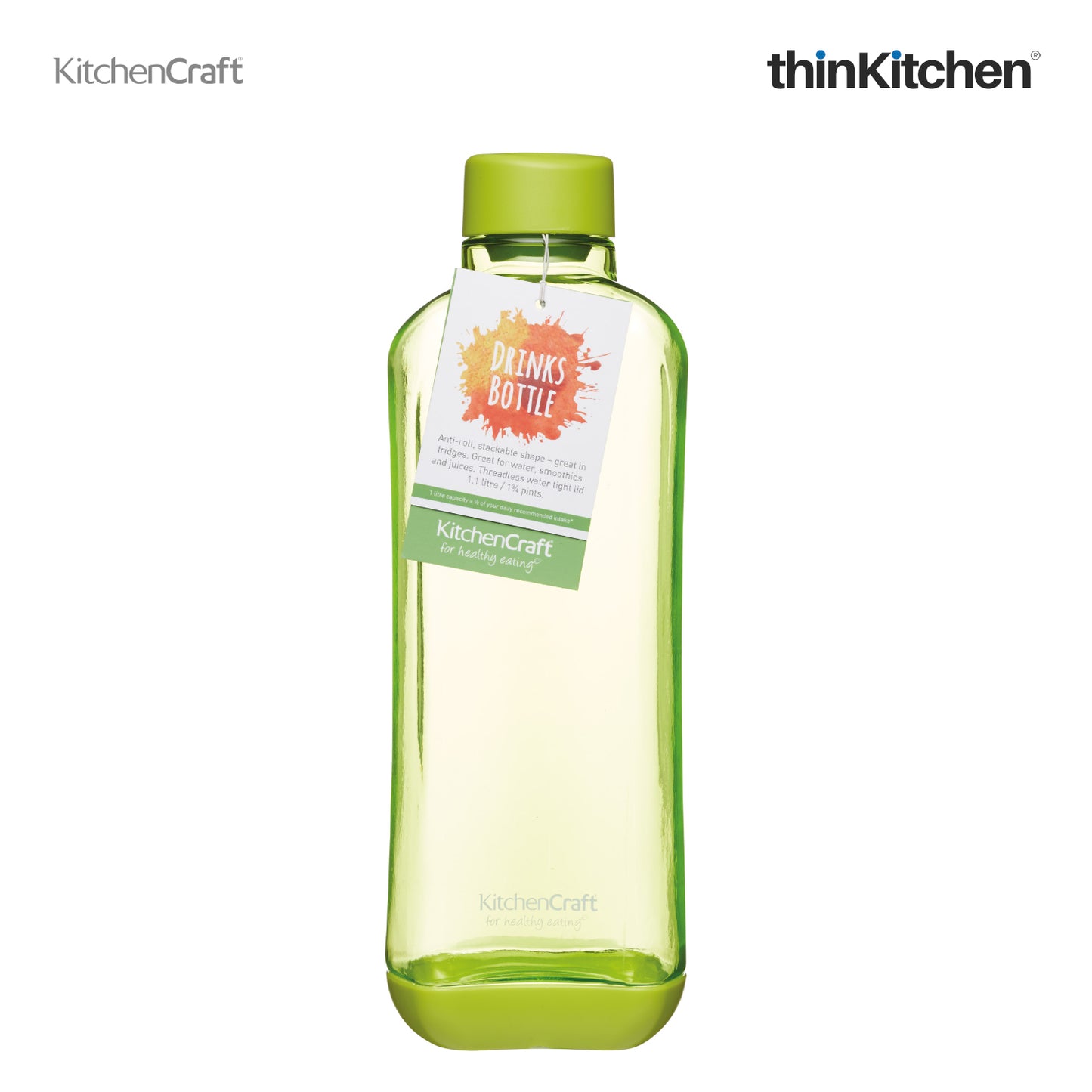 Kitchencraft Healthy Eating Stackable Drinks Bottle 1 1litre