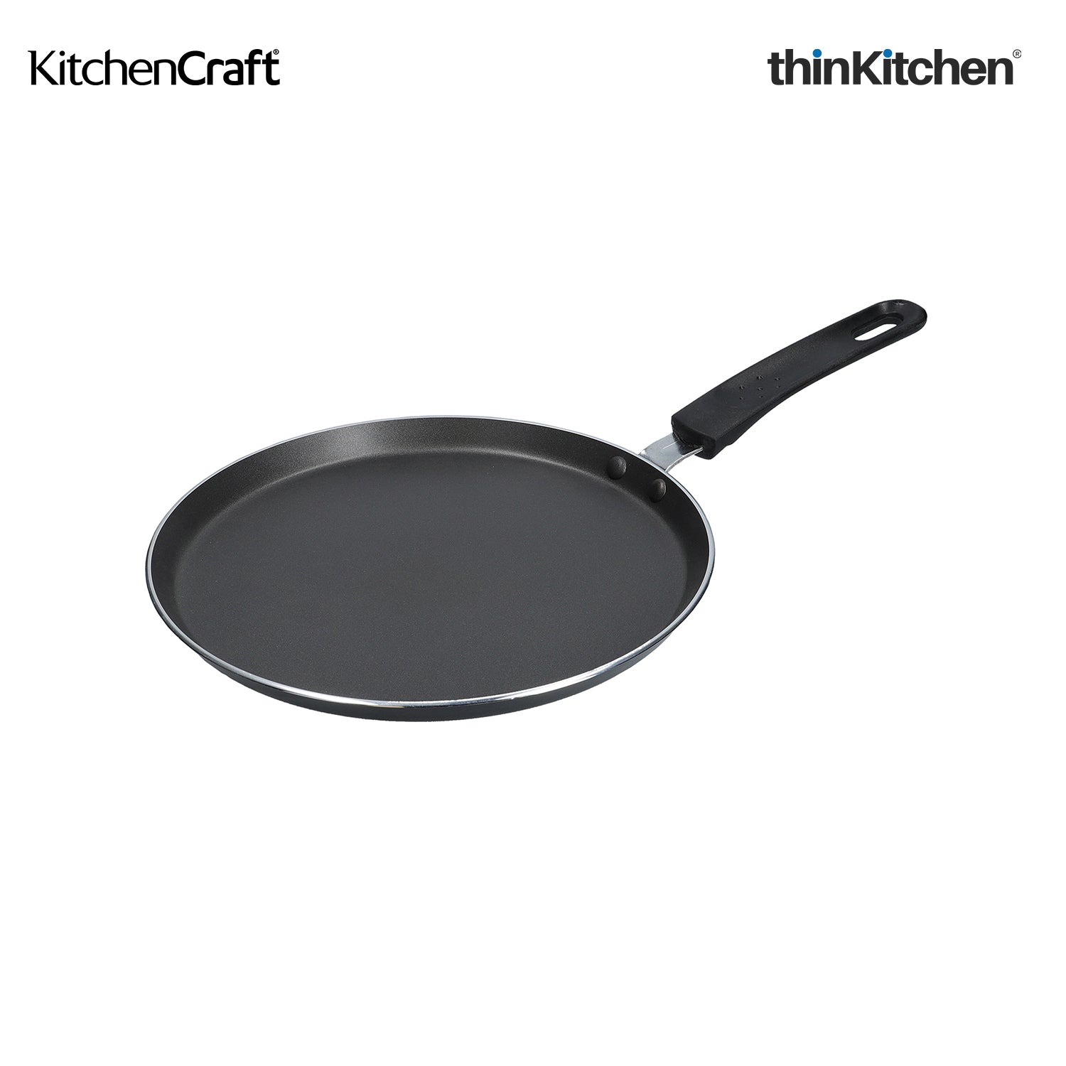 KitchenCraft Non Stick Pancake Pan with Printed Recipe, Aluminium, 24 cm