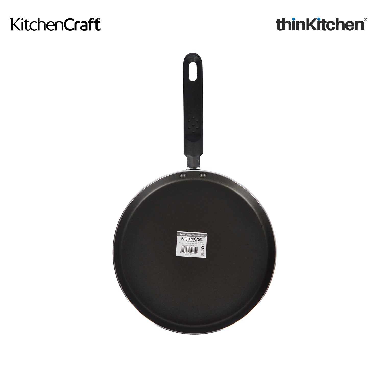 KitchenCraft Non Stick Pancake Pan with Printed Recipe, Aluminium, 24 cm