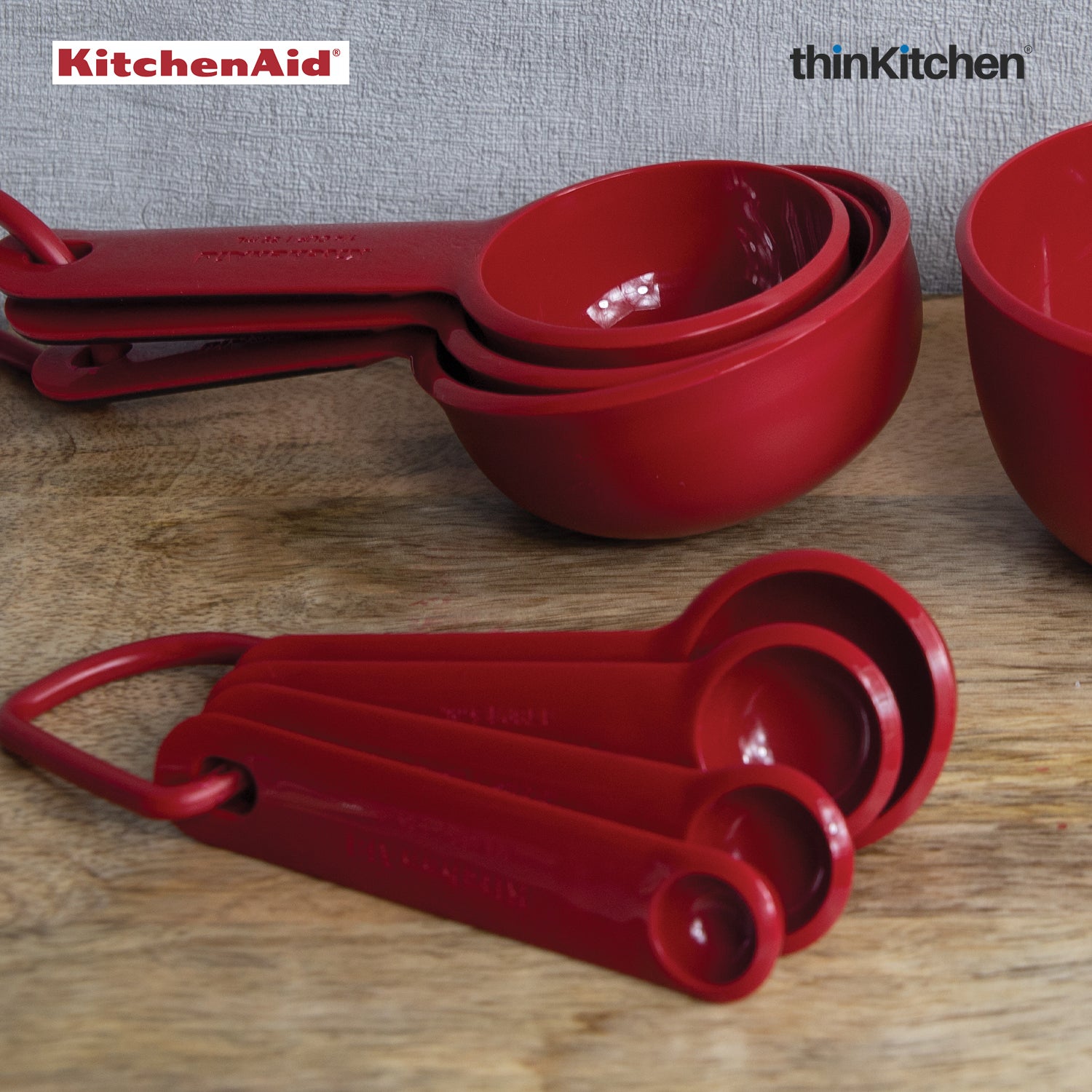 KitchenAid Measuring Spoons w Ring Set of 5 Red