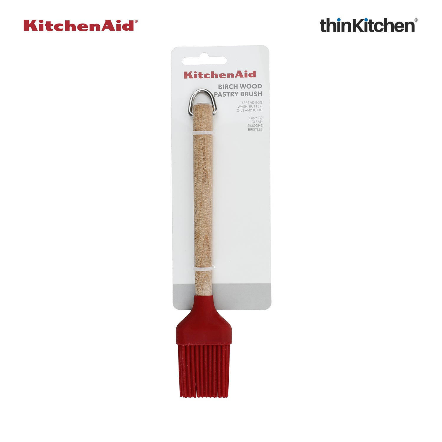 KitchenAid 3pc Birchwood Baking Set with Pastry Brush, Spoon Spatula and  Mixer Spatula