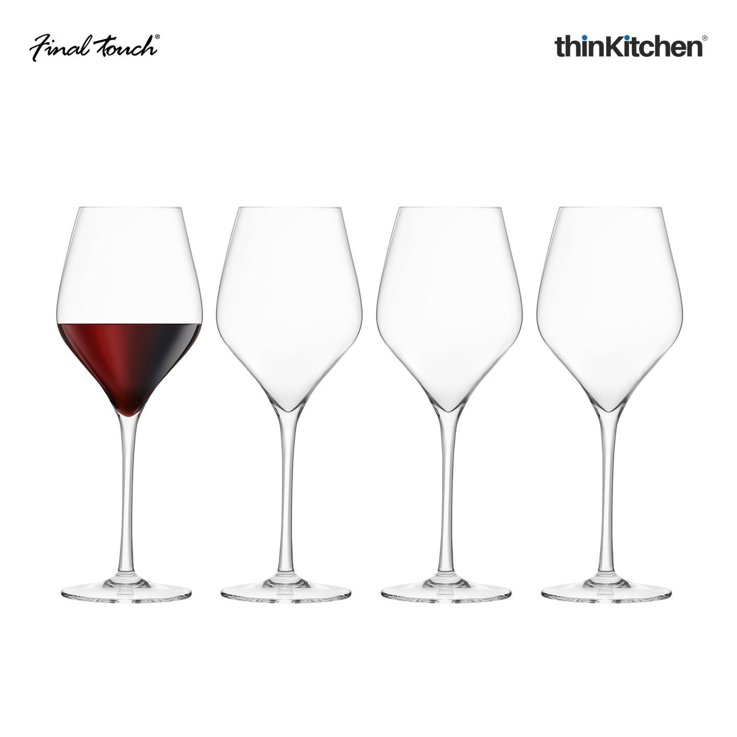 Final Touch Red Wine Lead Free Crystal Glasses Set Of 4