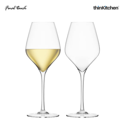 Final Touch White Wine Lead Free Crystal Glasses Set Of 2