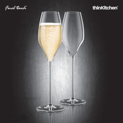 Final Touch Champagne Lead Free Crystal Glasses Set Of 2