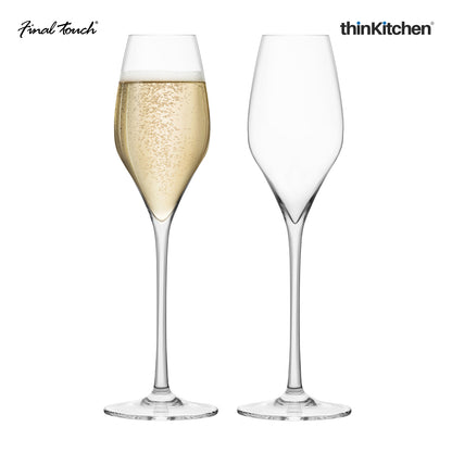 Final Touch Champagne Lead Free Crystal Glasses Set Of 2