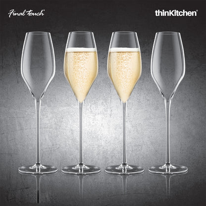 Final Touch Champagne Lead Free Crystal Glasses Set Of 4