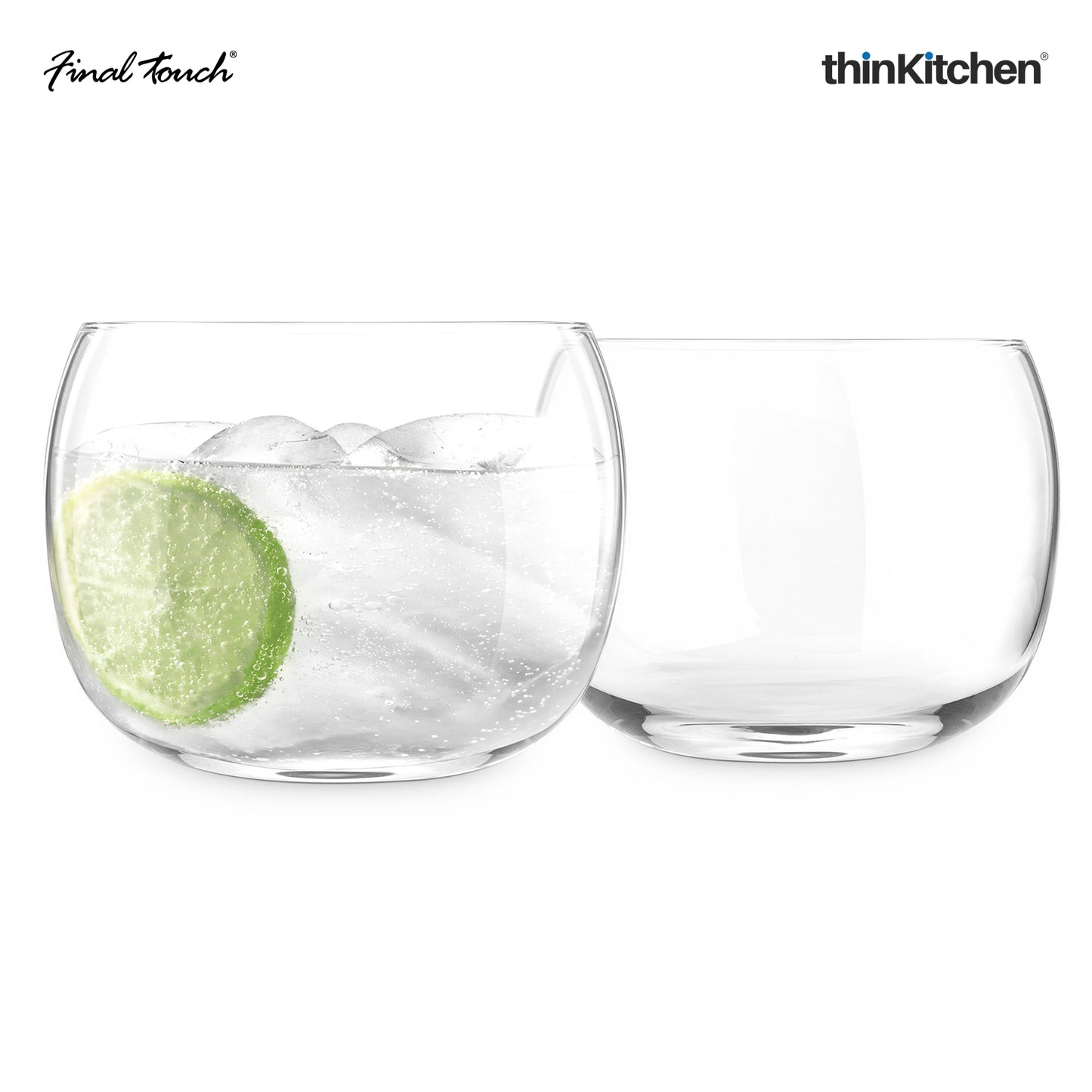 Final Touch Revolve Cocktail Glass Set Of 2