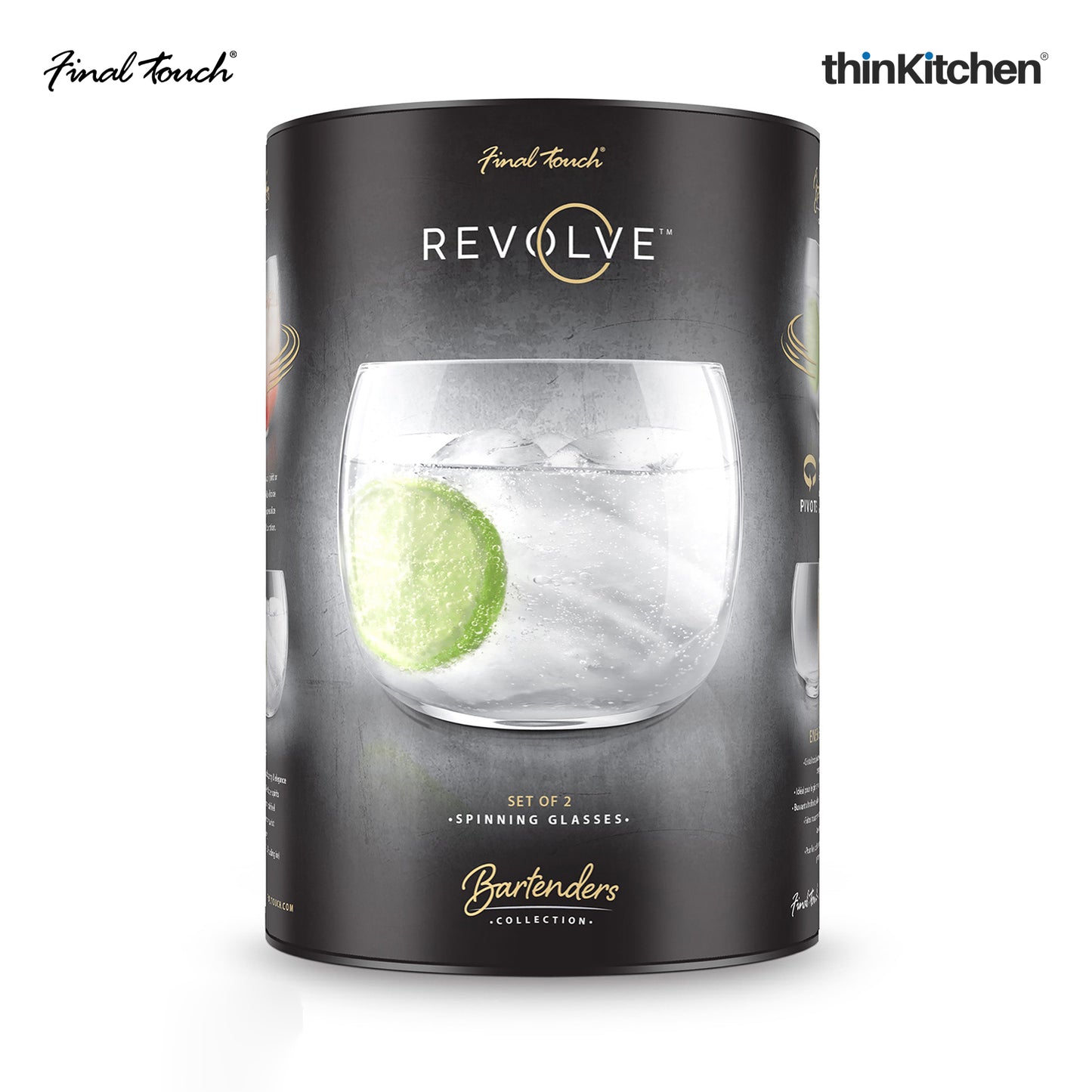 Final Touch Revolve Cocktail Glass Set Of 2