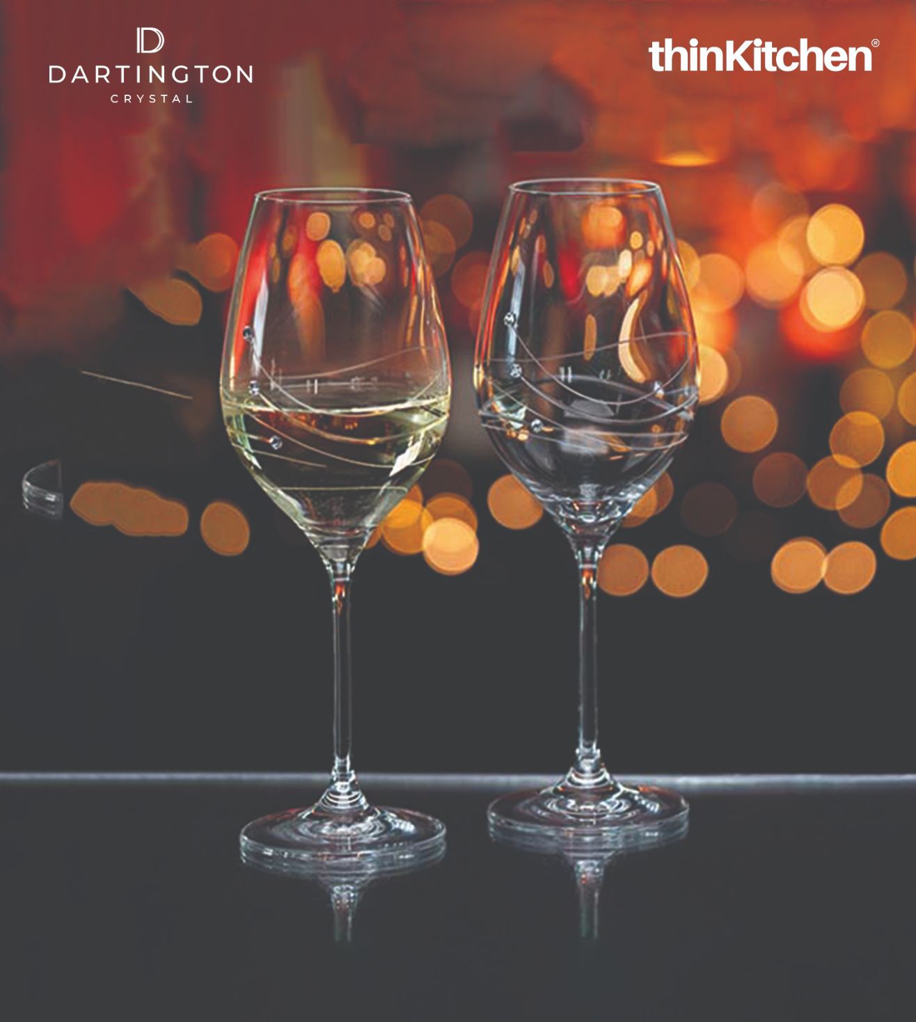 Dartington Wine Glasses Glitz Crystal 330ml Set of 2