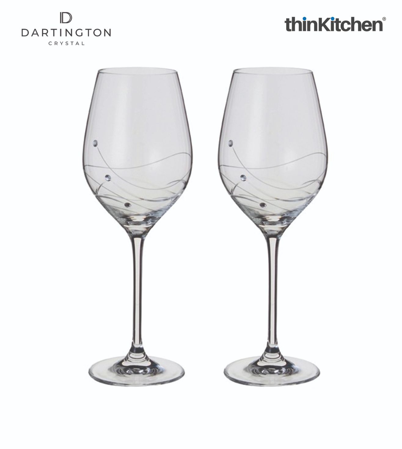 Dartington Wine Glasses Glitz Crystal 330ml Set of 2