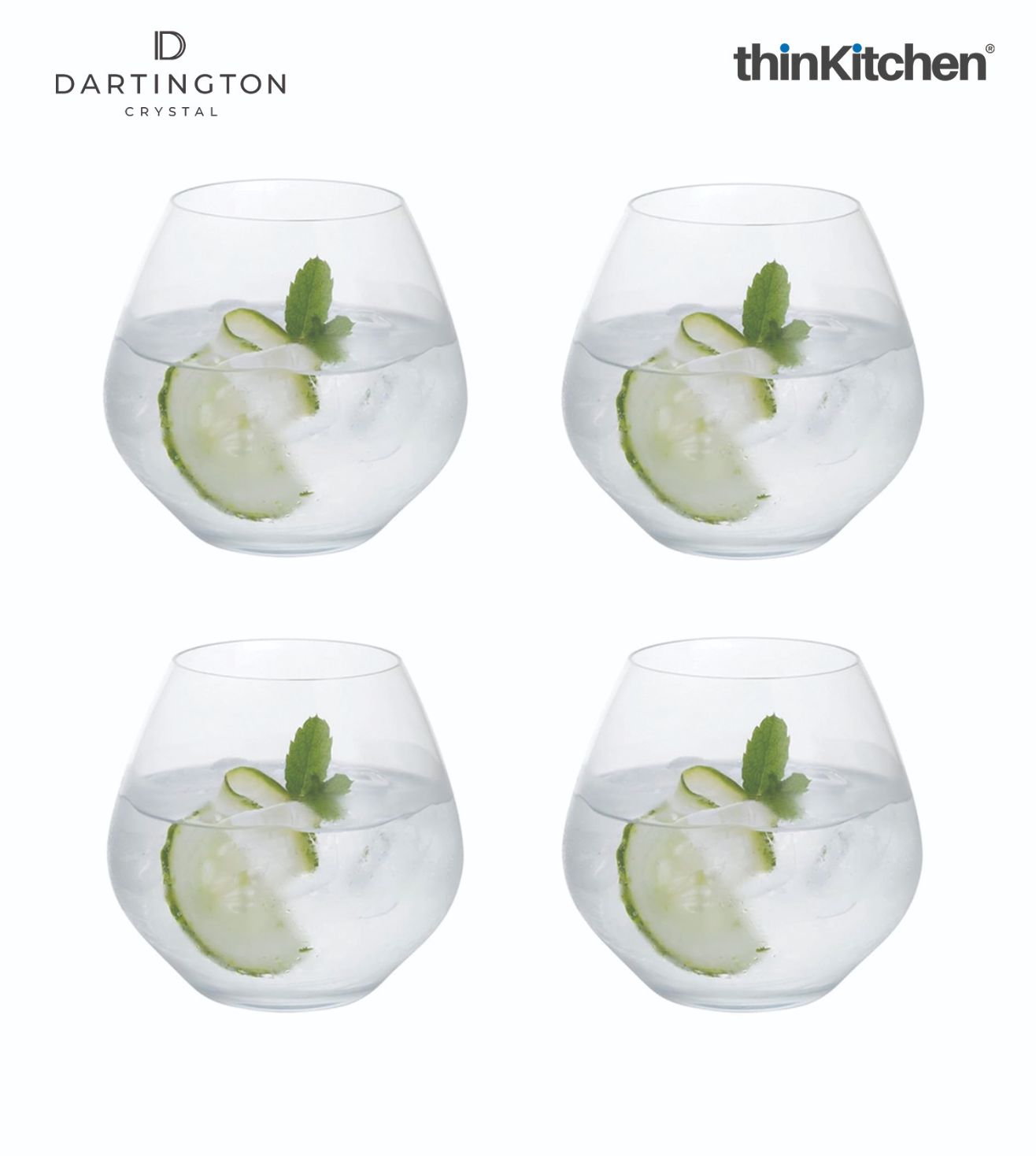 Dartington Origin Stemless Gin & Tonic Glasses set of 4