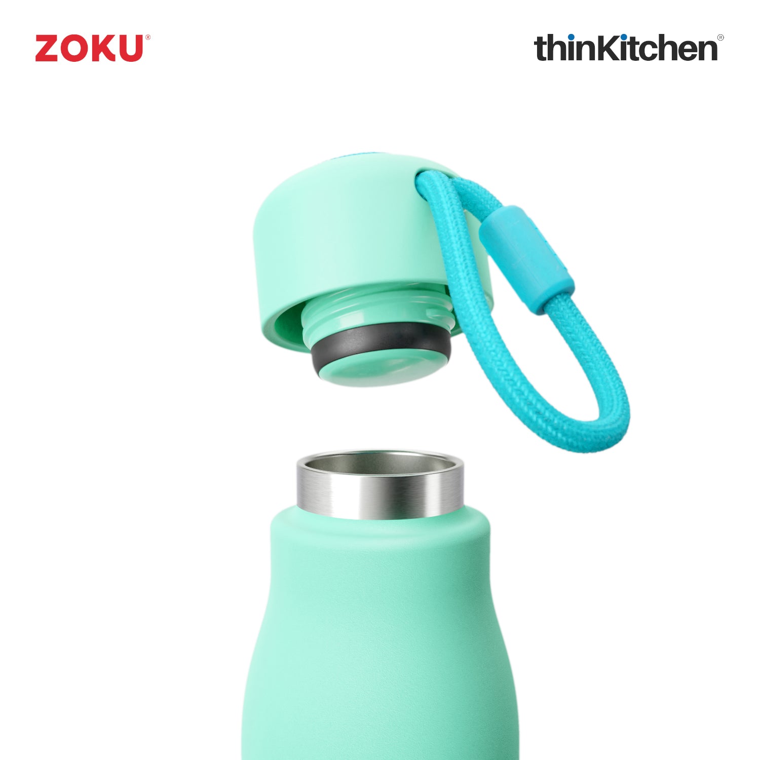 Zoku 12oz Stainless Steel Powder Coated Bottle Aqua