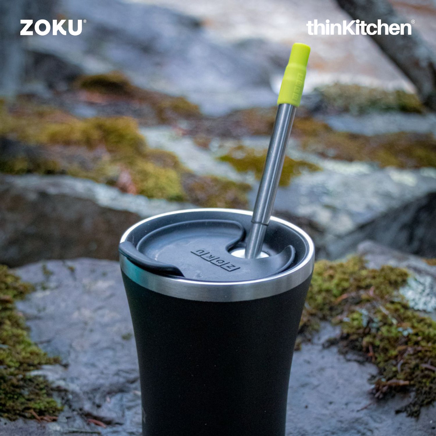 Zoku 12oz 3-in-1 Stainless Steel Tumbler Powder Coated Black