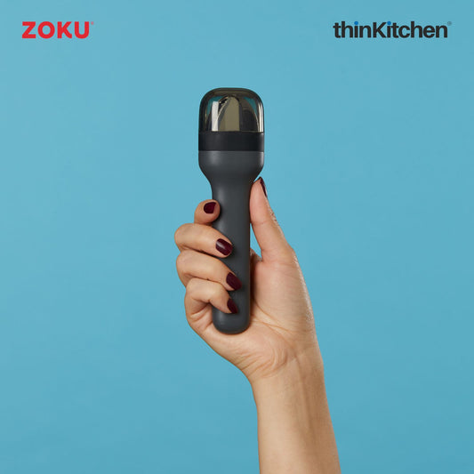 Zoku Stainless Steel Kids Pocket Utensil Set Charcoal