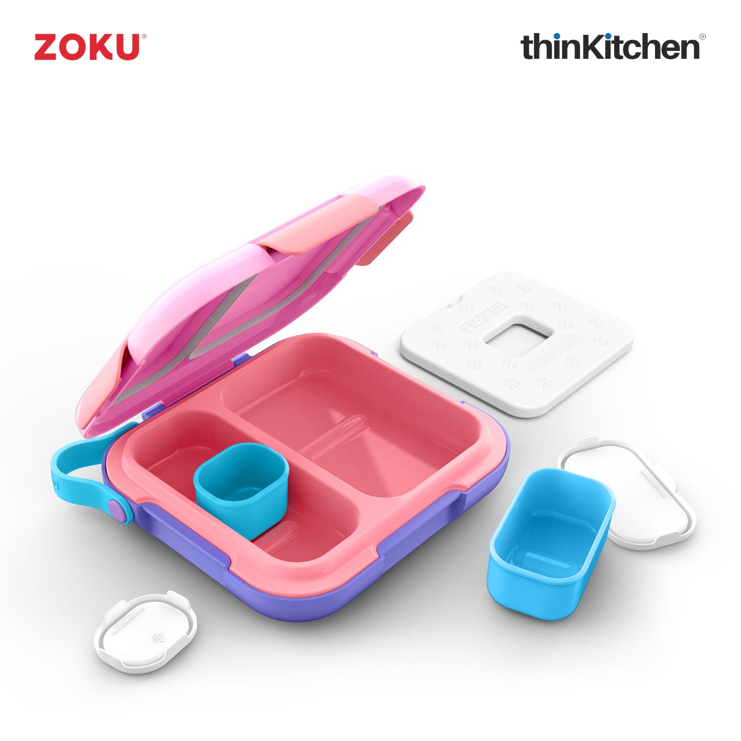 Zoku Neat Bento Lunch Box, Pink