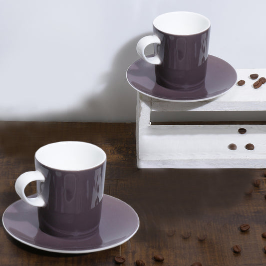 Monno Snap Espresso Cup & Saucer Cassis 150 ml, Set of 2